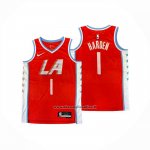 Maglia Los Angeles Clippers James Harden No 1 Citta 2025-26 rosso  Maglia Los Angeles Clippers James Harden No 1 Citta 2025-26 rosso